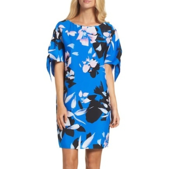 vince camuto blue floral dress